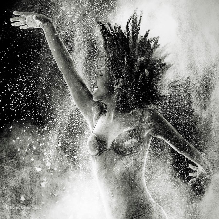 Ensayo fotográfico con luz y harina en CEF