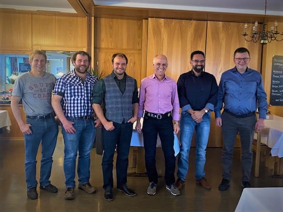 von Links nach Rechts; Franz Ulmann, Daniel Dobler, Walter Wetter, Josef Fritsche, Jonathan Burgos und Franz Manser