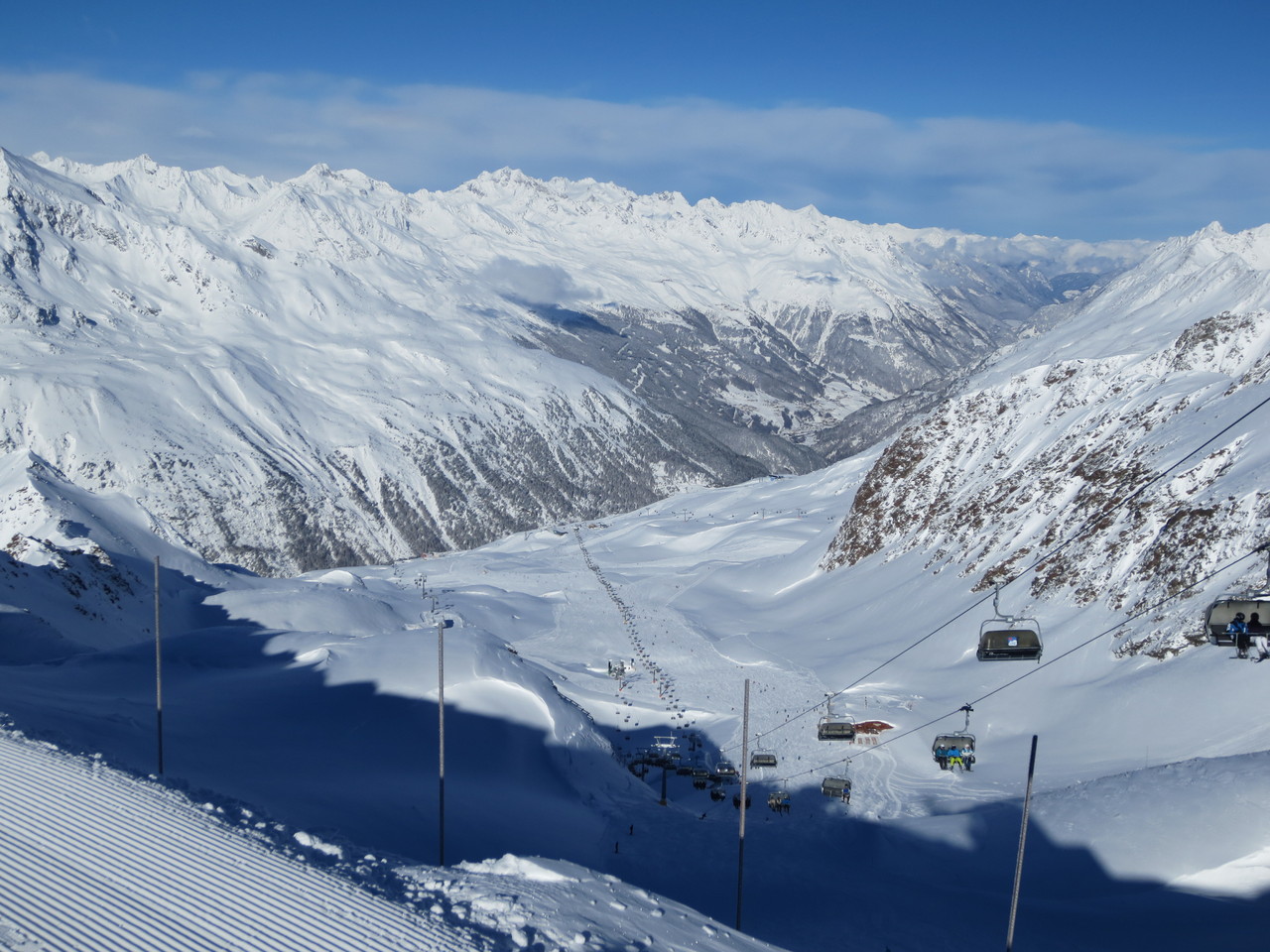 Blick vom Top Mountain Star - Wurmkogl - ca. 3100 m ü M - Richtung Norden auf das Tiroler Ötztal