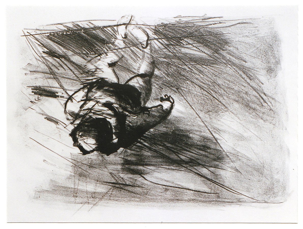 Lithographie „Schwimmer I”, Format 53 x 76 cm