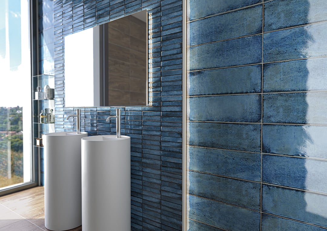 Blue Field Tile & Stack Decor