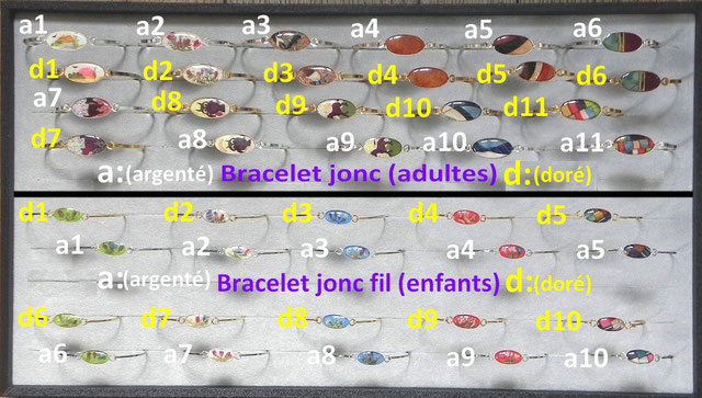 Bracelet jonc adulte - 22€ / Bracelet jonc enfant - 18€