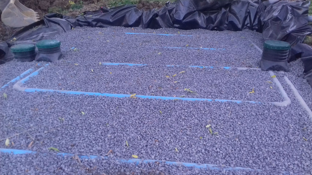 Assainissement avec du sable jaune de Noustoulet en Haute-Loire - filtre à sable non drainé par l'entreprise Victoire Sylvain