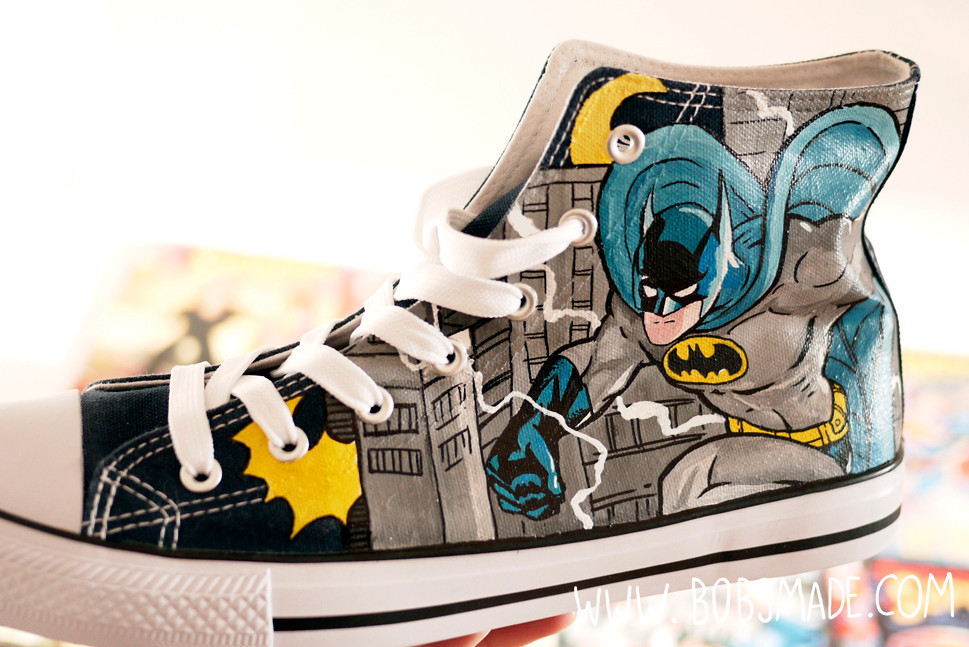 Batman Shoes custom painted by bobsmade.com