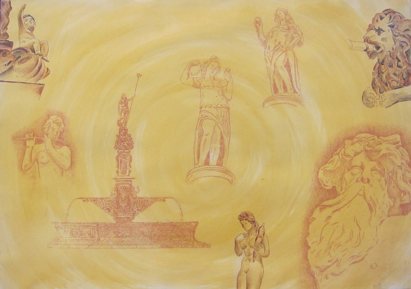 Gabriele Eberspächer - Monsieur Neptune et sa fontaine.