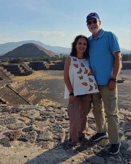 PSC Ball Cap viewed the Pyramid of the Sun at Teotihuacan Mexico with Grant L and Enidth