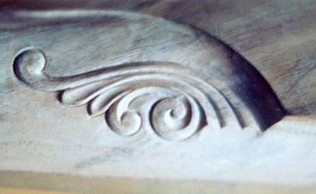 Gewehrschaft - Schnitzerei