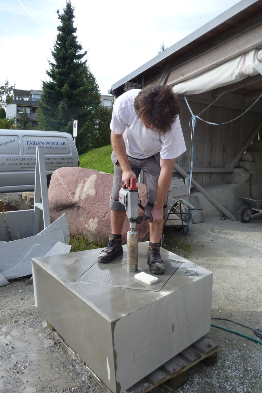 Fertigungsschritte Brunnen für EXPO Stäfa
