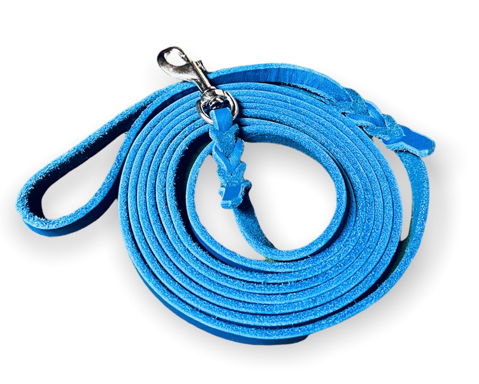 lange Fettleder-Leine mit Handschlaufe