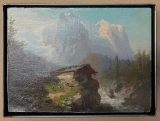 Bild im Eisenrahmen freigestellt.  