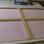 Einrahmen; Keilrahmen mit Kreuz