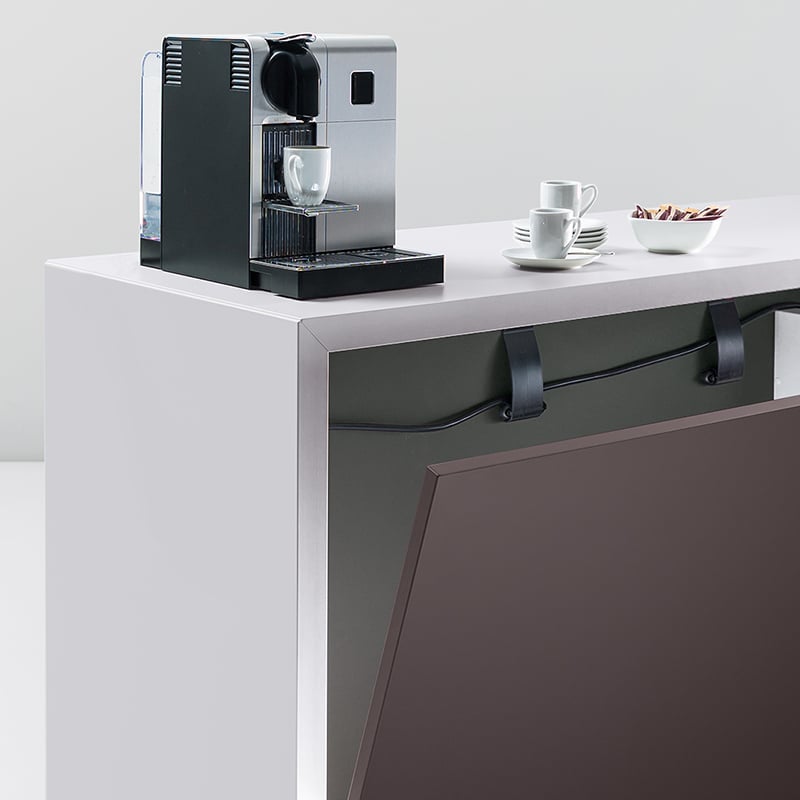 Das K-Modul kann zur Elektrifizierung mit abklappbarer Zwischenwand ausgestattet werden.