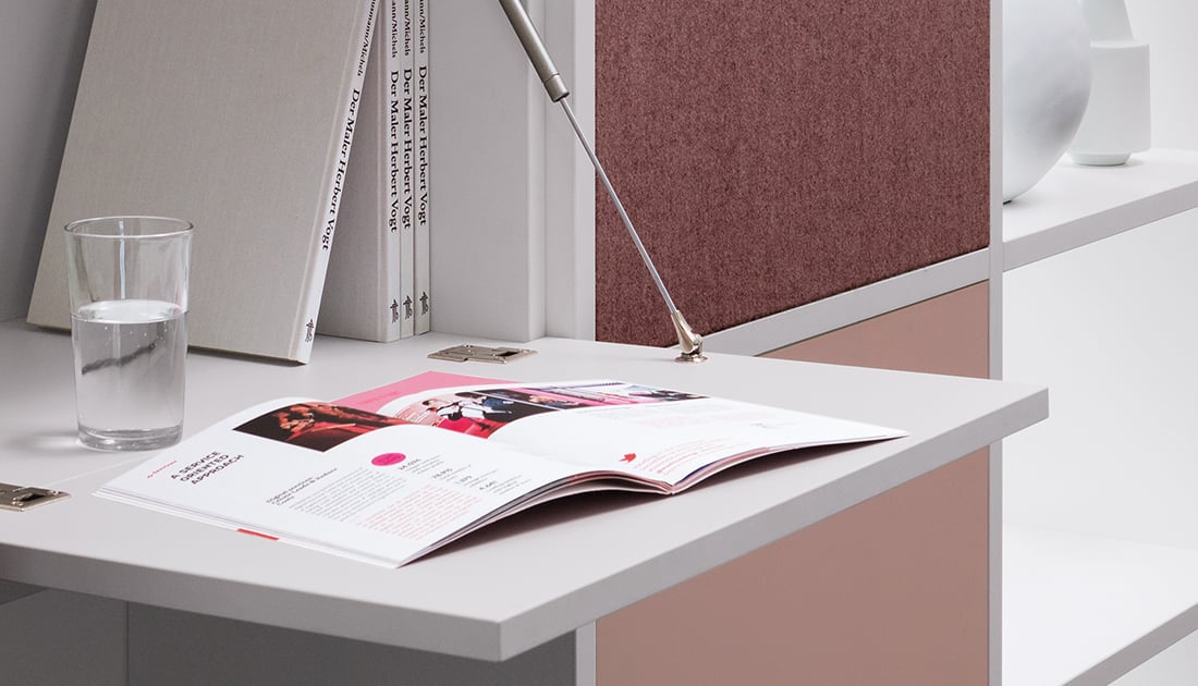 With the "fold-down front" the bureau desk opens from top to bottom.