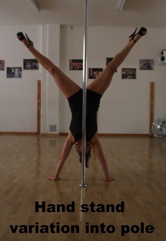 Hand stand variation (facing pole)