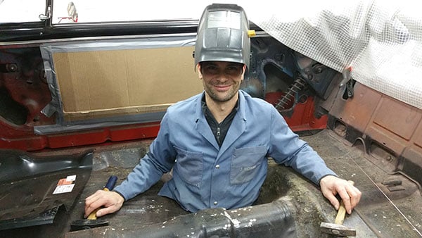 Bodenblech Reparatur an Chevrolet Chevelle, Oldtimer Garage D. Bauhofer, Teufenthal