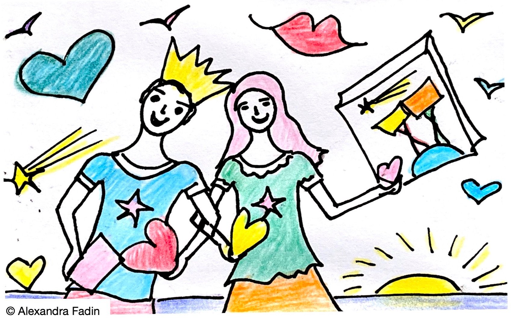 Dessin couple en couleurs 1