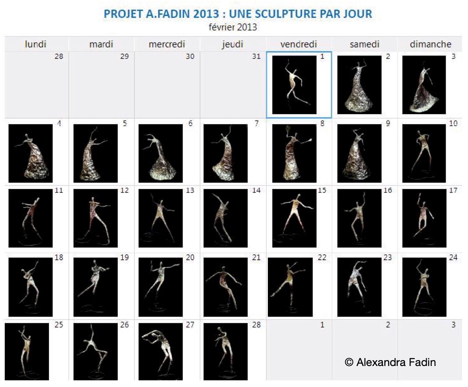 Une Sculpture par Jour 2013 février