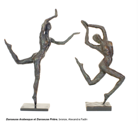 Duo de danseuses en bronze