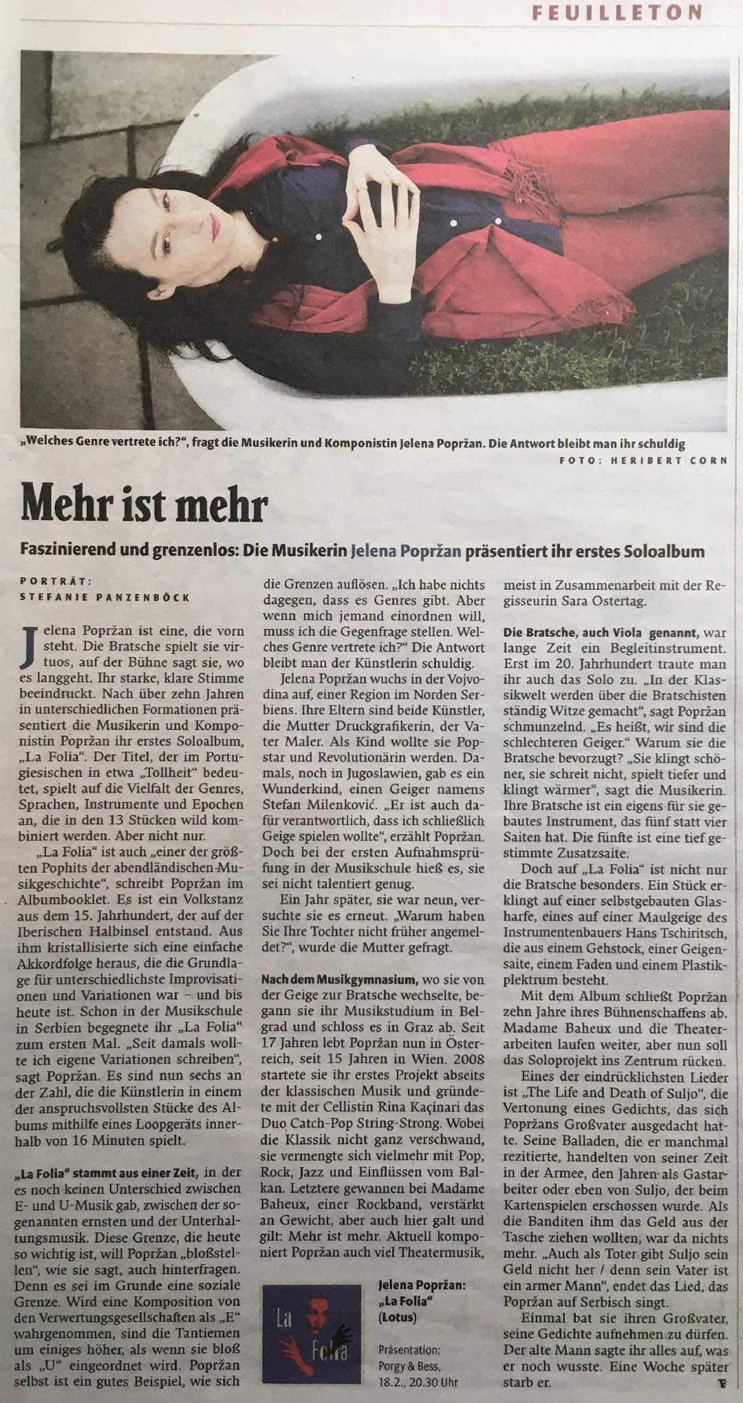 "Falter" (Stephanie Panzenböck), Februar 2020, AT