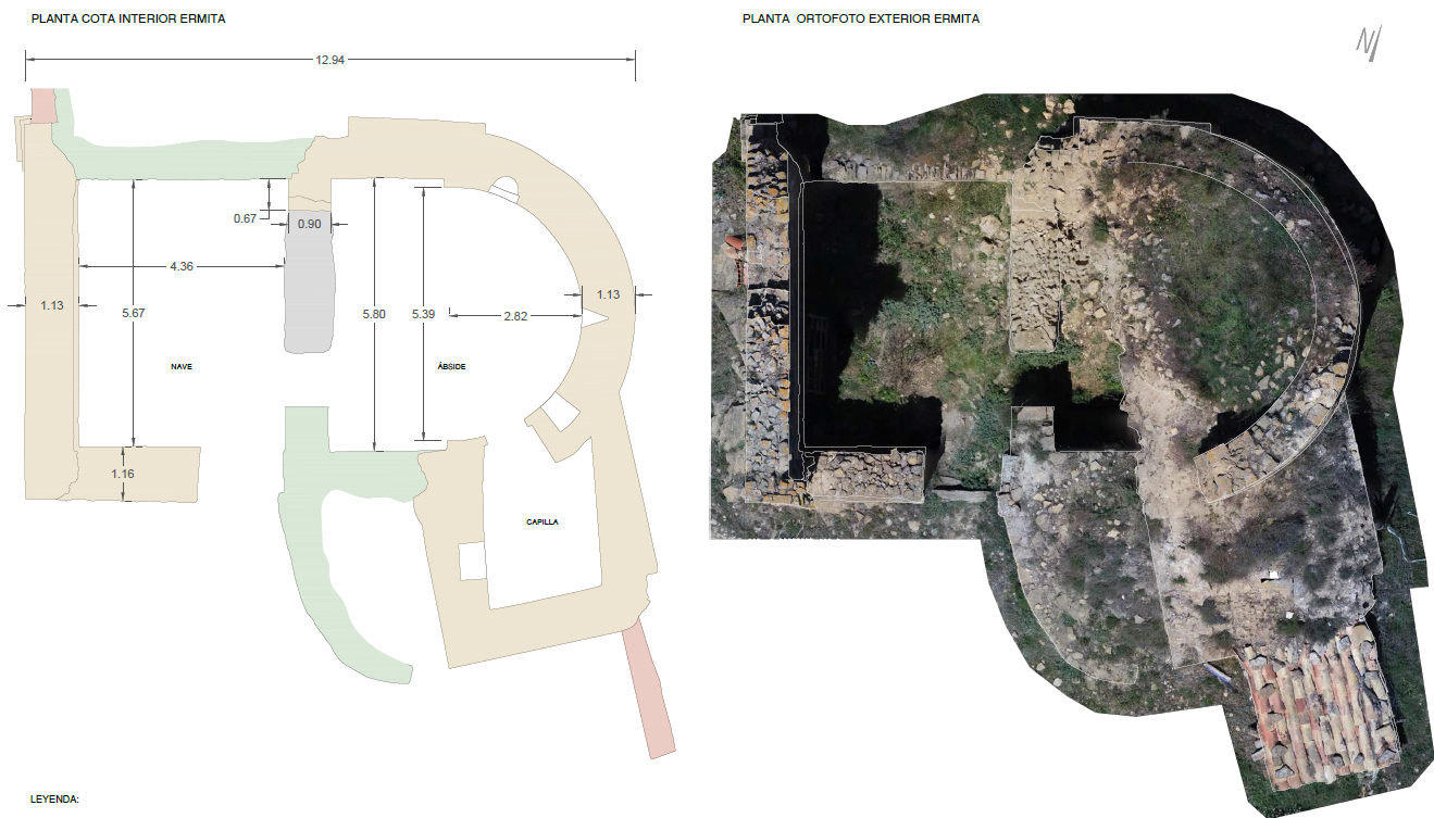 Trabajos de consolidación de la iglesia primitiva de Saranyana.