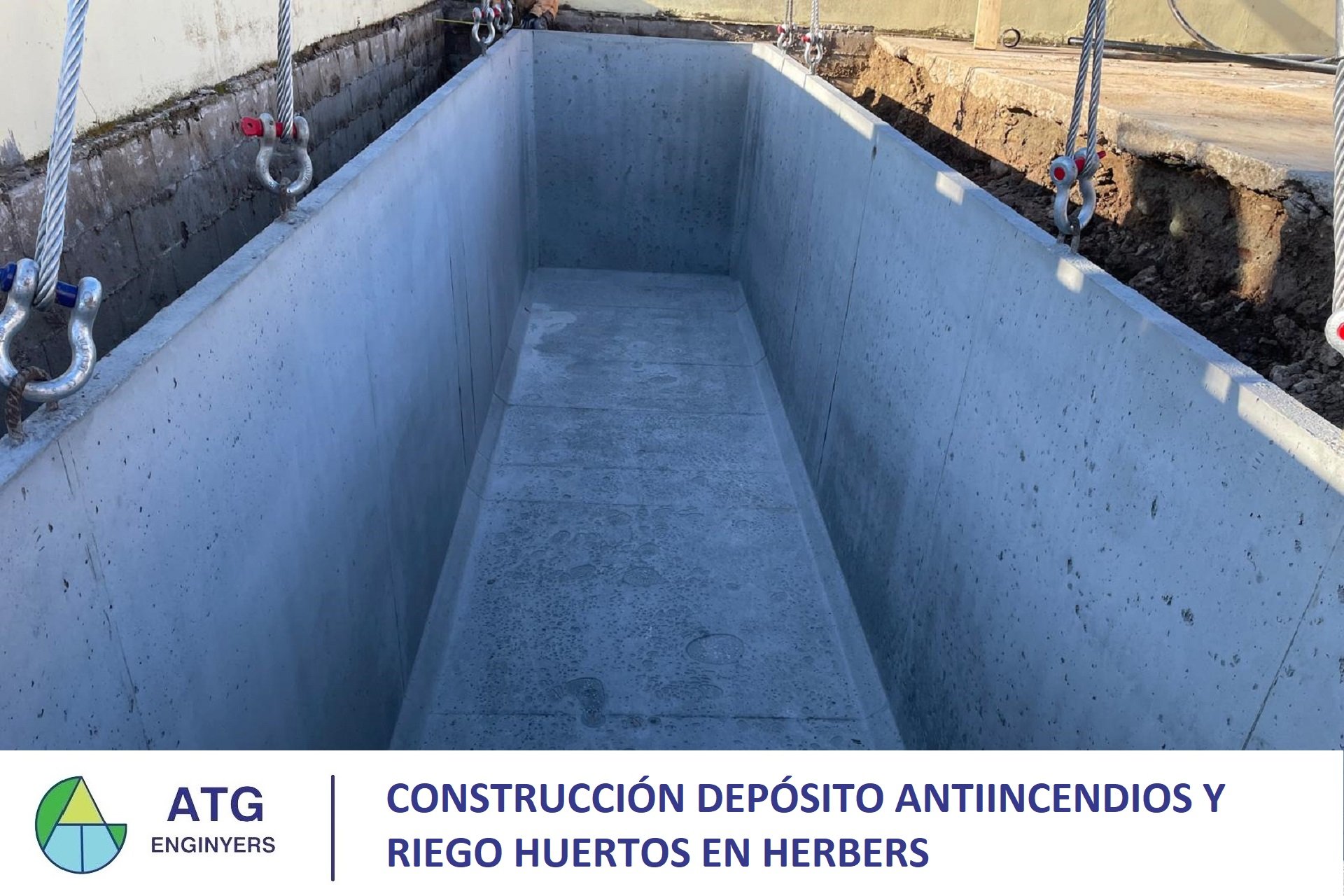 Construcción depósito antiincendios y riego huertos en Herbers