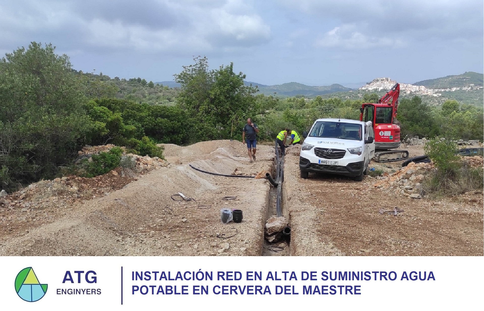 Instalación red en alta de suministro de agua potable en Cervera del Maestre