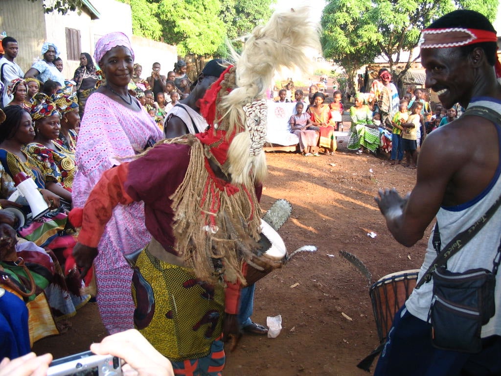 Sayon plays for Kawa celebration in Cosa, Guinea