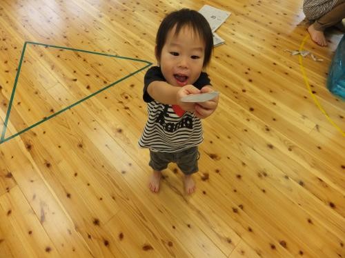 ぼくもおさかなつかまえたよ～！