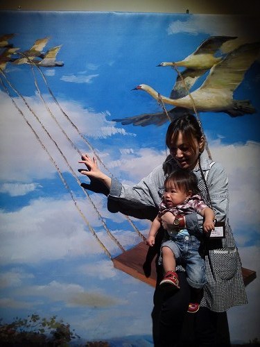 ゆうこ先生もとりのブランコに挑戦！