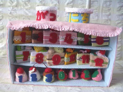 ミニケーキ屋さんごっこで覚えるカレンダー日付の知恵おもちゃ