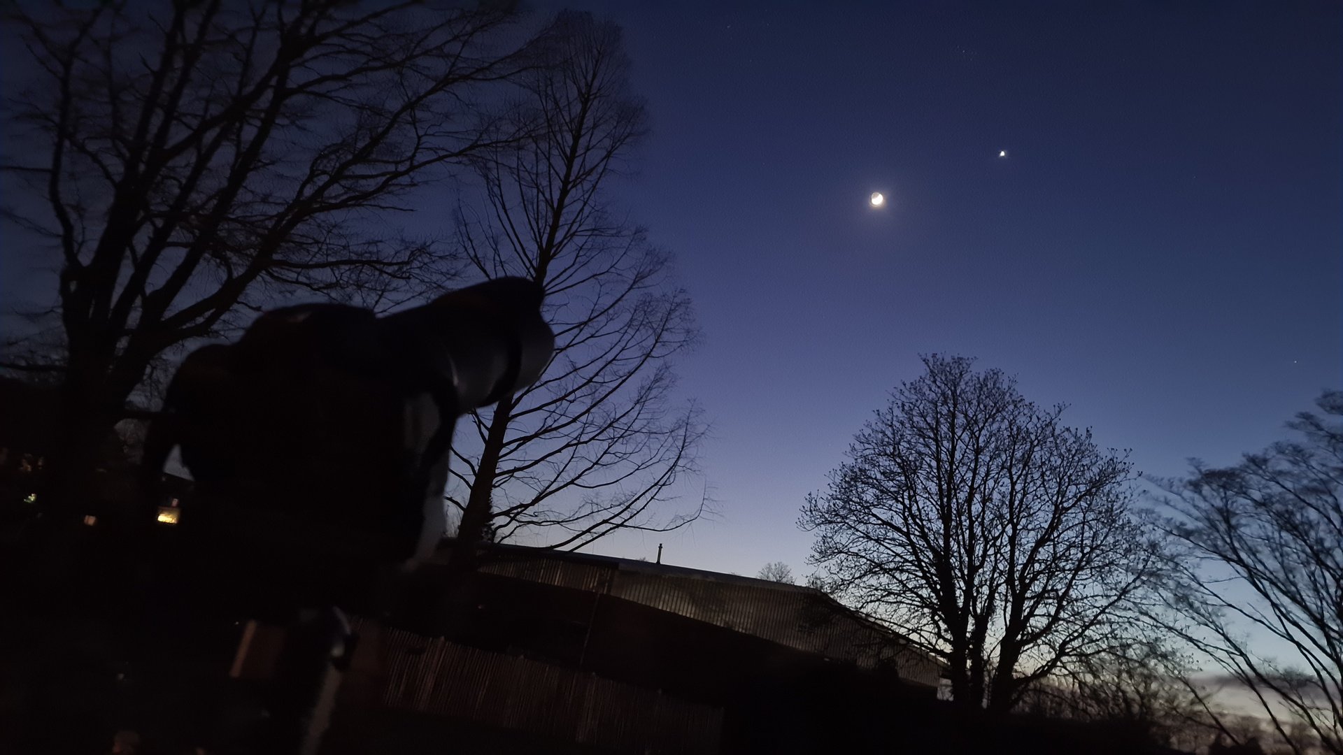 Aufnahme der Mond-Venus-Begegnung