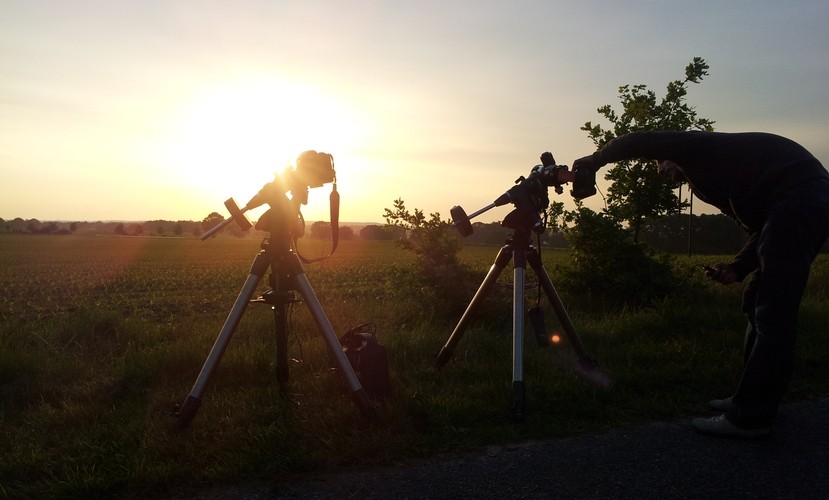 Meade ETX-90 auf CAM und Lunt LS35-Ha auf CAM beim Venus-Transit am 06.06.2012