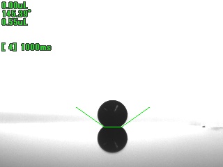 水銀 0.55μLの接触角画像