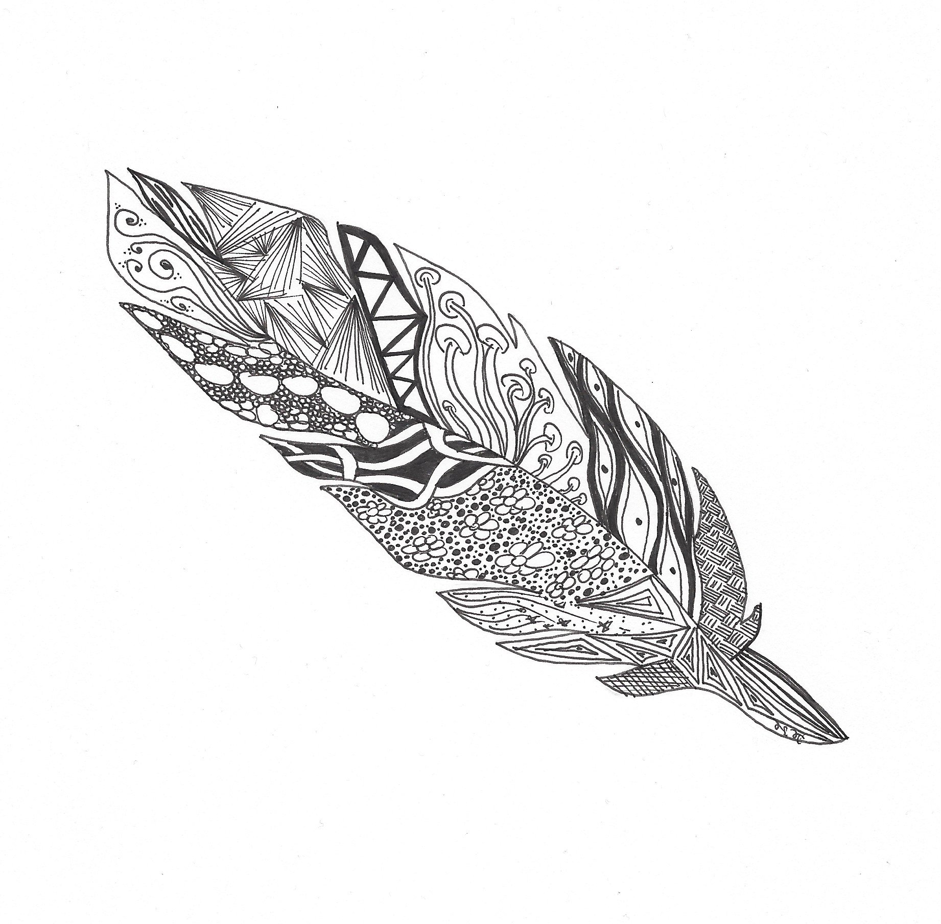 Zentangel-Bild Feder
