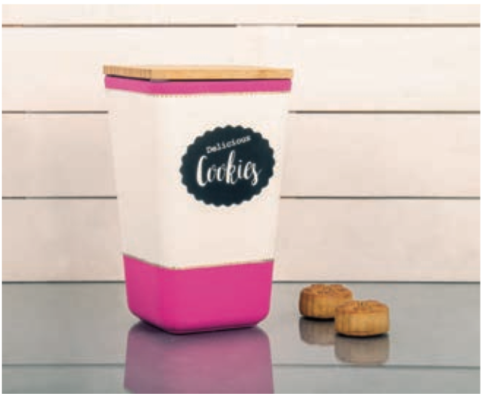 *Neu* Bambus Vorratsdose Quadrat, Designbeispiel Rayher