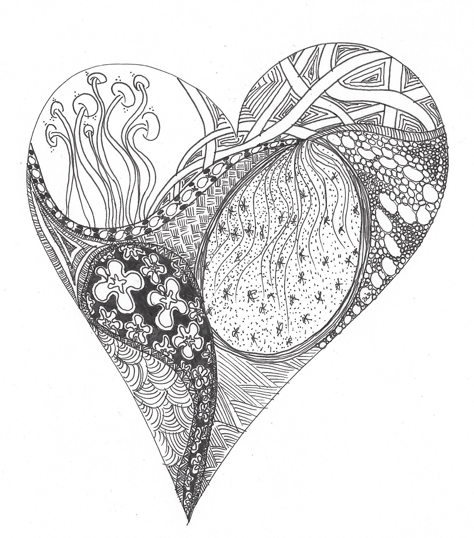 Zentangle-Bild Herz