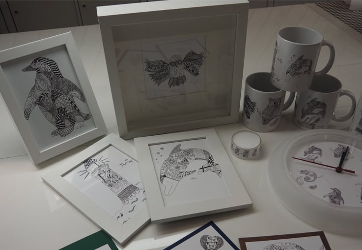 Beispiele Zentangle Kinder-Zeichnung (8 + 10 Jahre)