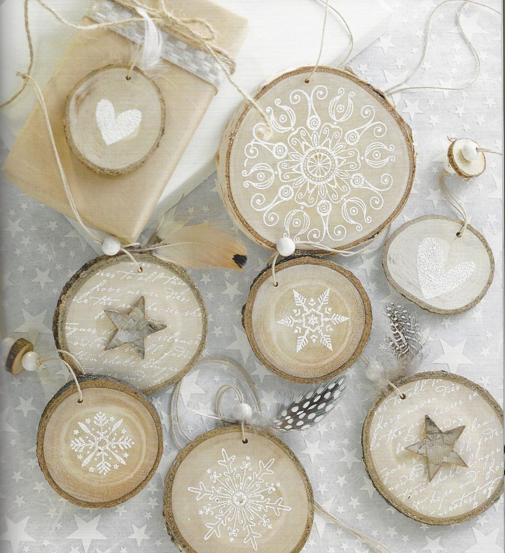 bemalte Birkenscheiben Beispiels-Bild aus Internet