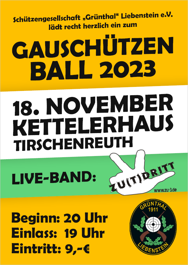 Einladung zum Gauschützenball 2023