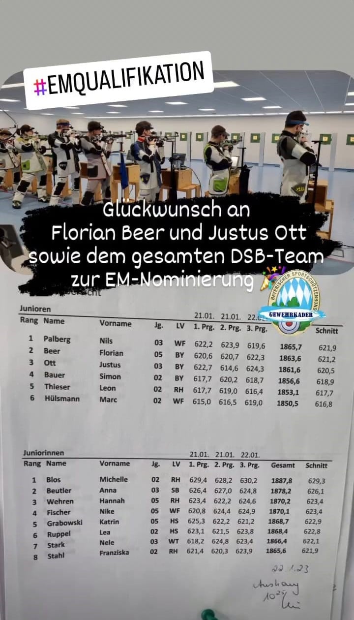 Glückwunsch an Florian Beer zur EM-Qualifikation