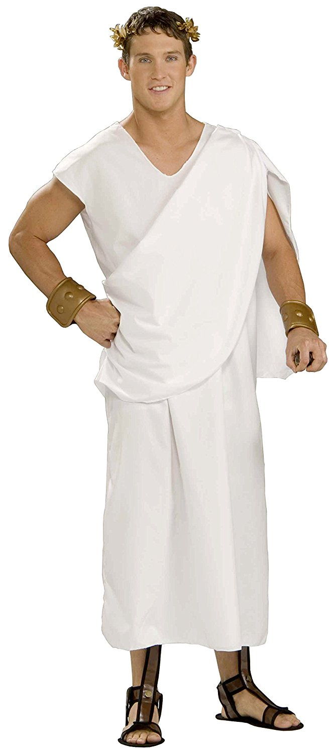 A candidate clad in a white toga