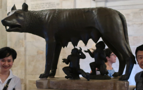 Romulus and Remus drinking the she-wolf’s milk (Capitoline Museums)