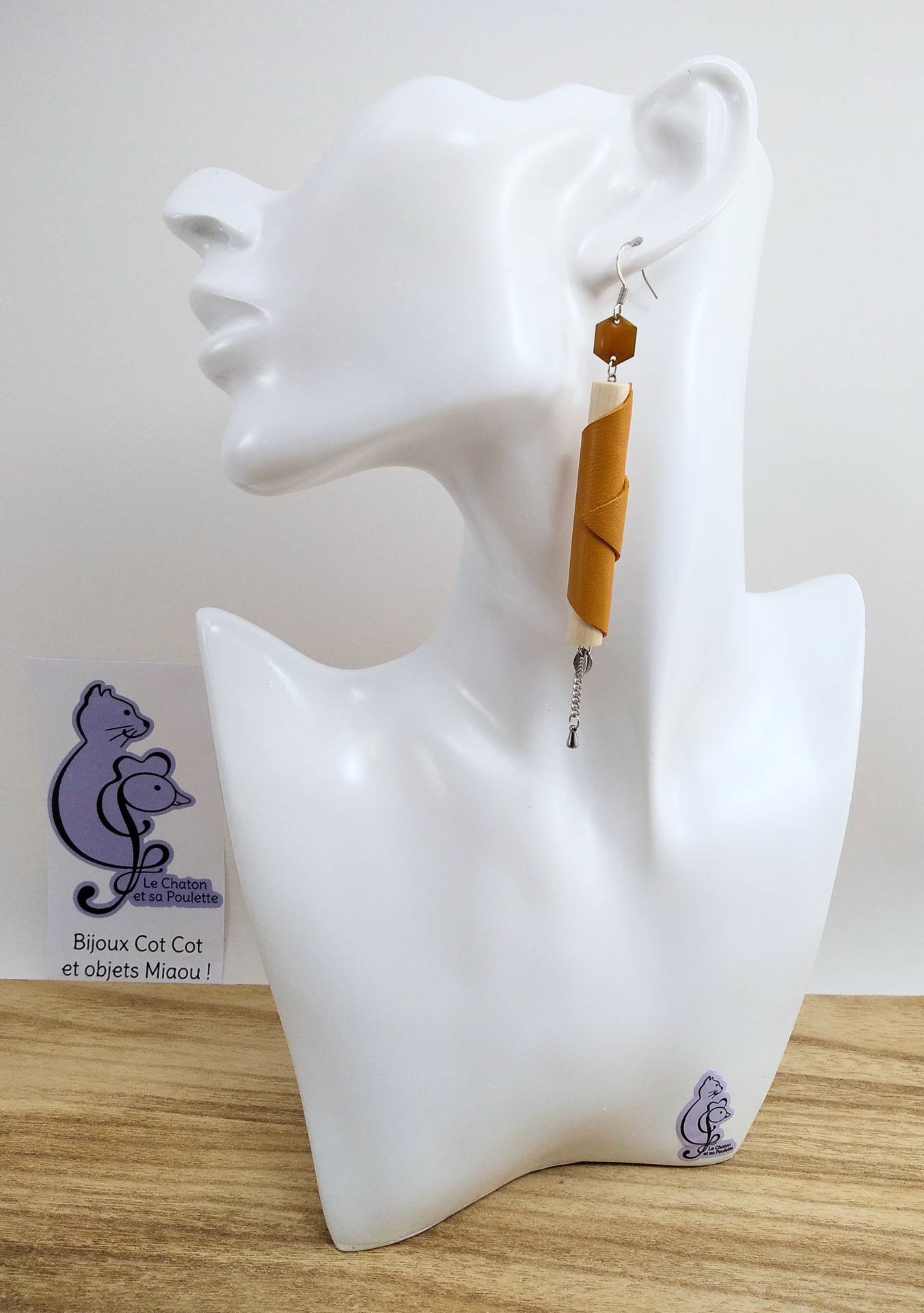 BO Formidable modèle CAROLE version longues, cuir moutarde, hexagone moutarde