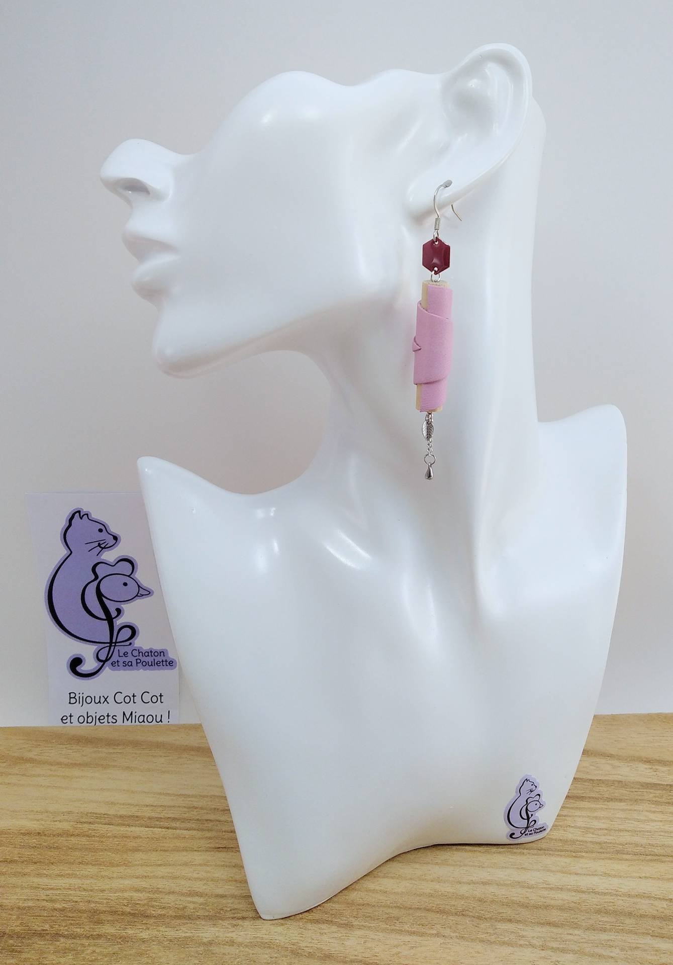 BO Formidable modèle CAROLE cuir rose dragée, hexagone amarante