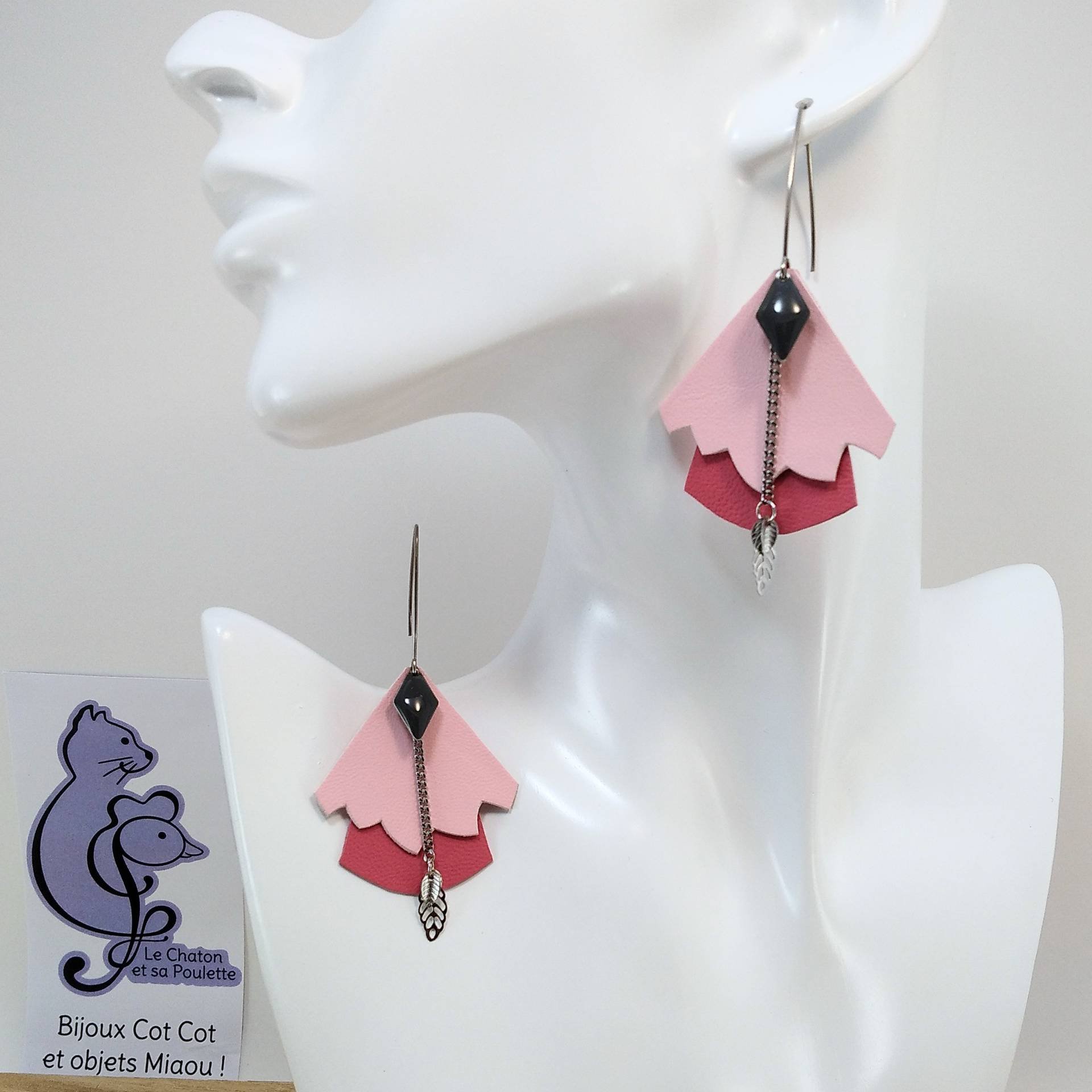 VENDUES ! BO FORMIDABLE modèle n°5 Cuirs rose dragée et rose, breloque diamant gris