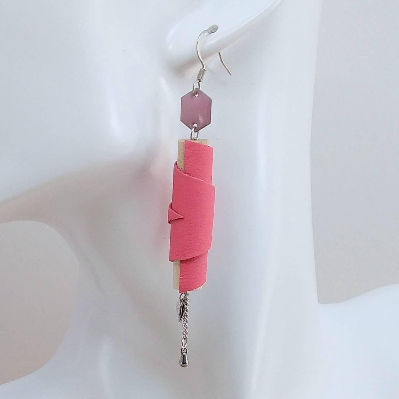 BO Formidable modèle CAROLE cuir rose, hexagone rose