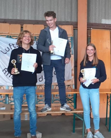 Einzelwertung: 1. Timon Diel, LFV Mainz, 2. Till Niedergall, LSV Neuwied, 3. Carolin Meyer, SFG Wershofen