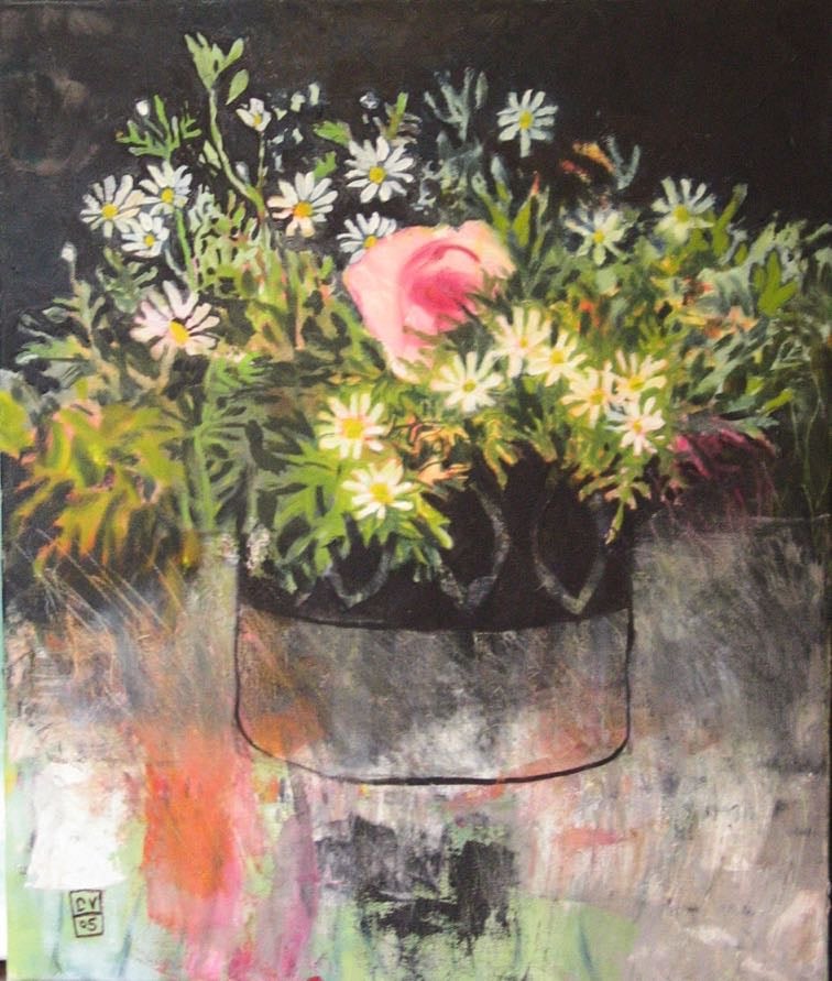 Bouquet, fond noir - 2005  50X60 cm 