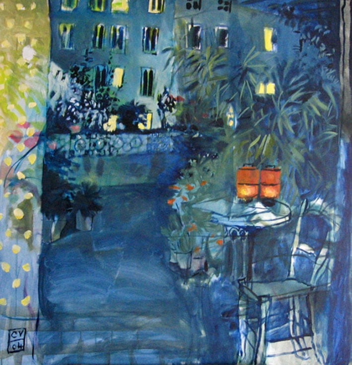 Terrasse la nuit - 2004 - 100 x 100 cm