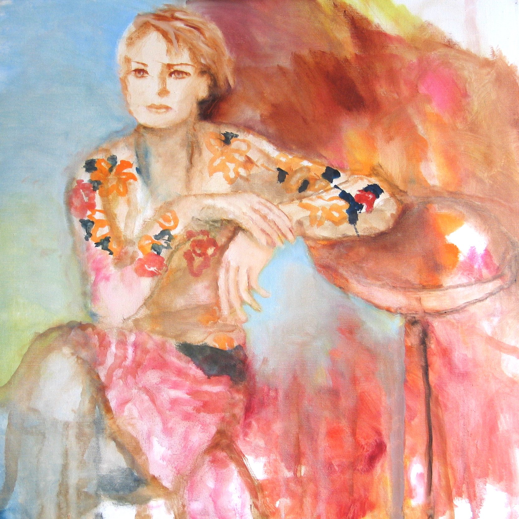 Sophie accoudée - 2008 - 80 x 80 cm